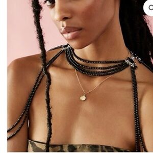 FP Movement by Free People Black Beaded body necklace coquette, black fairy